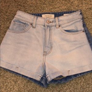 Two toned jean shorts